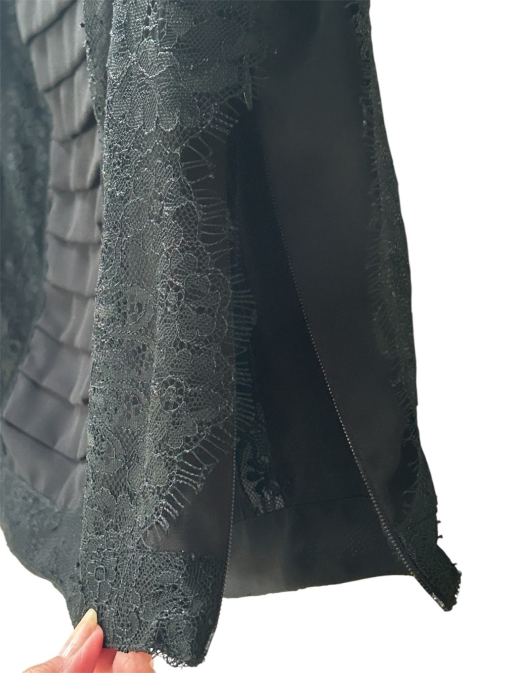 Zara Basic Collection Black Crop Top Lace Details Romantic Sheer Chic Size L - Picture 3 of 10